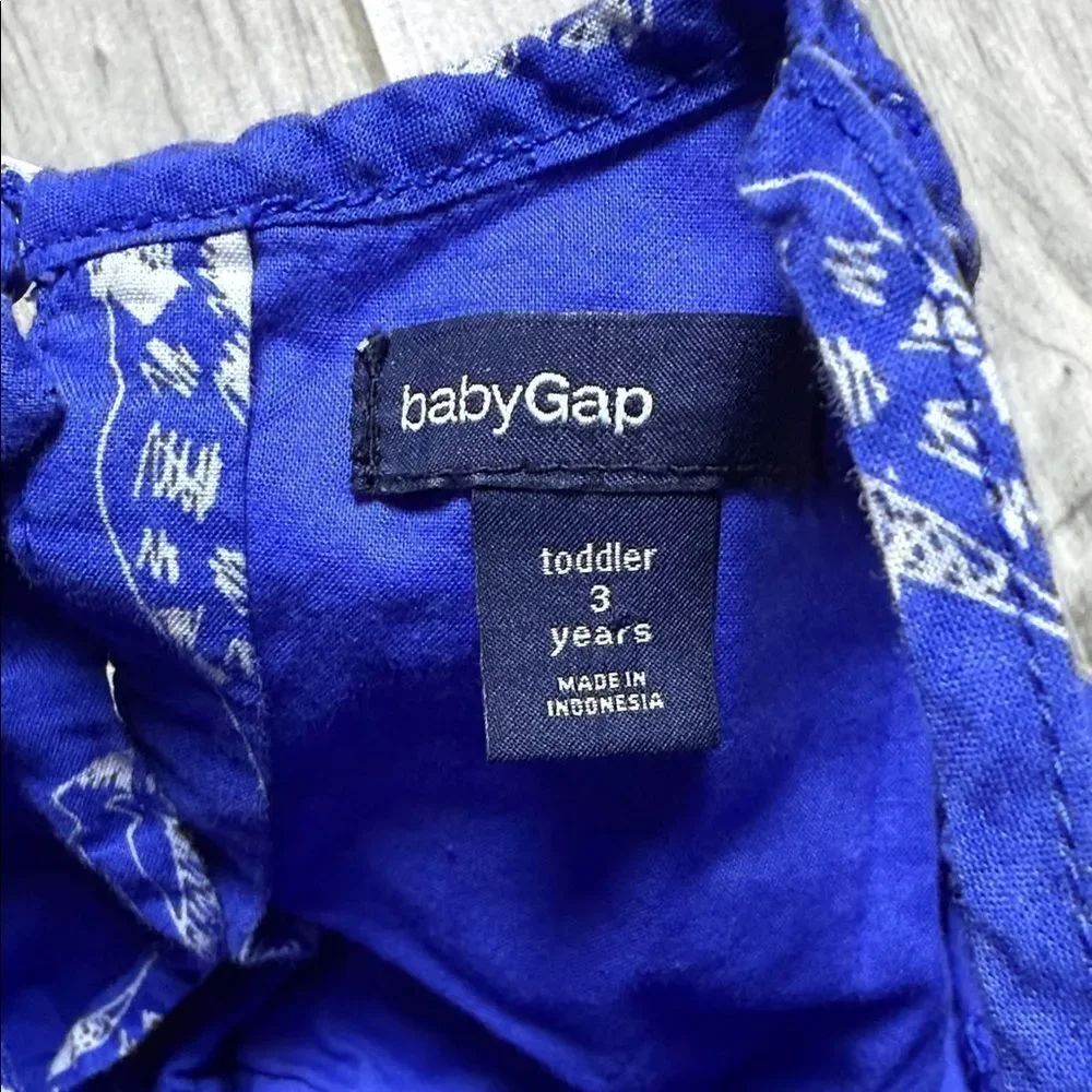 GAP Toddler Blue Dress with Giraffe Animal Print - Picture 2 of 6